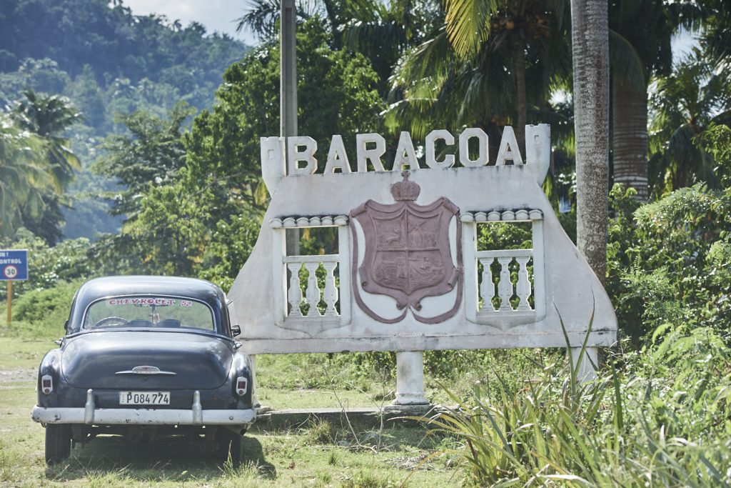 Baracoa sign on the road