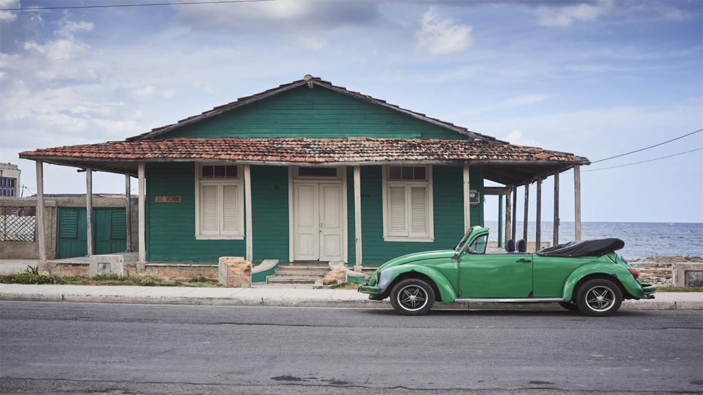 Cuba, voiture verte